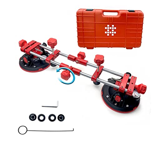 90-180-Grad-Steinnaht-Setter 8-Zoll-Vakuumsaugnapf-Setter For Spleißen Von Bodenarbeitsplatten Mit Manometer-Handwerkzeug For Quarzplatten, Granit, Stein, Marmor(With suitcase,2 pcs) von KJUEQ