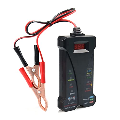 Auto-Batterie-Tester 12V digitaler Generator-Tester 6 LED Leuchten anzeigen Auto-Diagnosewerkzeug-Auto-Batterie-Tester for Autos(Black battery tester) von KJUEQ