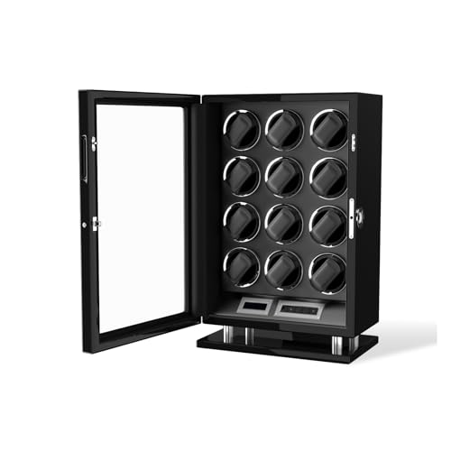 Automatischer Uhrenbewer For Entsperren Per Finrabdruck Mit 3/4/6/8/12 Steckplätzen, Touchscreen-Fernbedienung, Uhren-Safe(12 winders) von KJUEQ