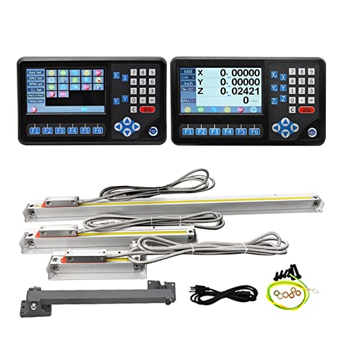 DRO D80 3-Achsen-/2-Achsen-LCD-Digitalanzeige RPM und 50-1000 mm 3pcs / 2pcs optische lineare Glaswaage(2Axis 5um Kit RPM) von KJUEQ