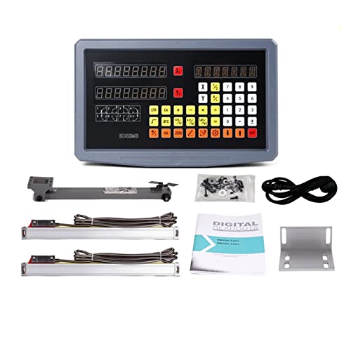 Drehmaschine Dro 2-Achsen-Digitalanzeige-Anzeigesystem + 2 Stück Linearencoder Linearskalenabmessungen 200 300 400 500 600 700 800 900 mm(SDS2MS dro set) von KJUEQ