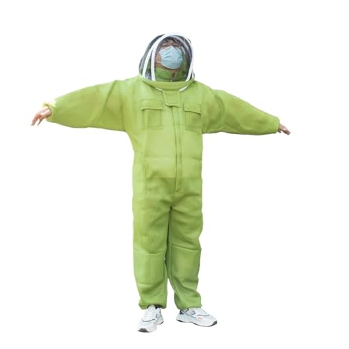 Imker 3D Atmungsaktive Tuch Schutz Langarm Overall Handschuhe Anzug Extra Bienenzucht Bee Farm Werkzeu Liefert(L) von KJUEQ