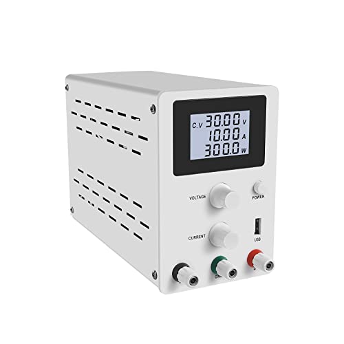 Labor DC Stromversorgung einstellbar digitaler Laborbankquelle Stabilisierte Stromversorgungsstromspannungsreglerstromstabilisator(R-SPS3010D White) von KJUEQ