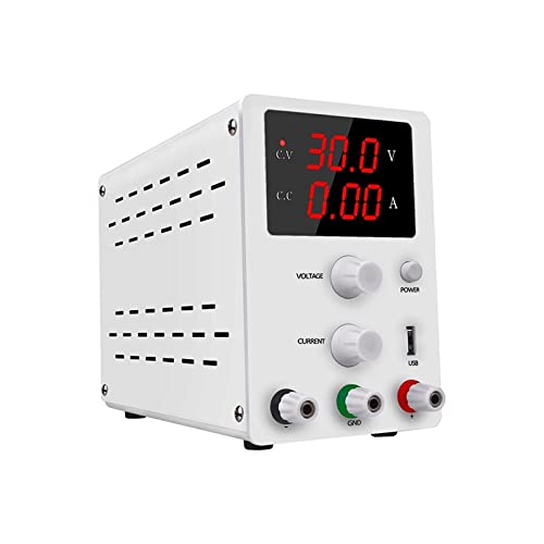 Labor reguliertes Schaltanpassbar DC Stromversorgungslaborbankquelle Digitalstrom Stabilisator Variable Grob und Feinanpassungsspannungsregler(White) von KJUEQ