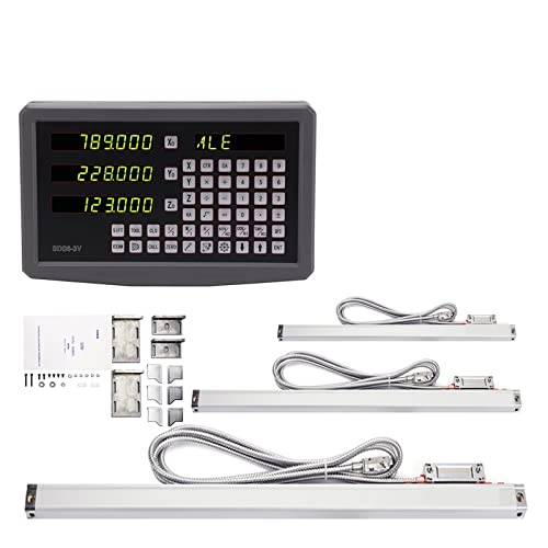 Metall 3-Achsen-DRO-Kits Digitalanzeige mit Linearskalen-Encoder-Sensor 70-1020 mm for Drehbank-Fräsbohren(KA3 KA3 KA3 SDS6-3V) von KJUEQ