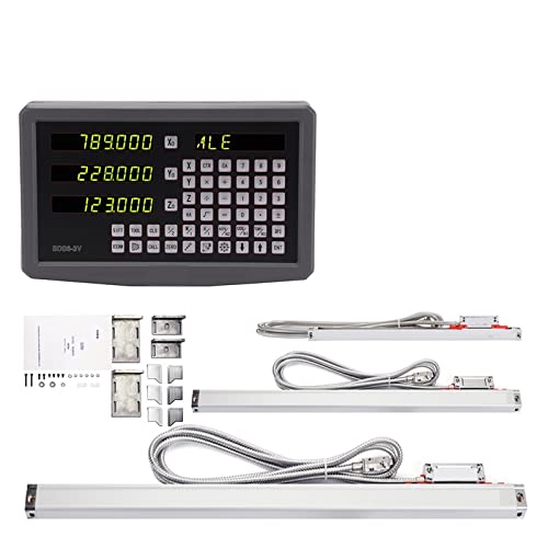 Metall 3-Achsen-DRO-Kits Digitalanzeige mit Linearskalen-Encoder-Sensor 70-1020 mm for Drehbank-Fräsbohren(KA3 KA3 KA5 SDS6-3V) von KJUEQ