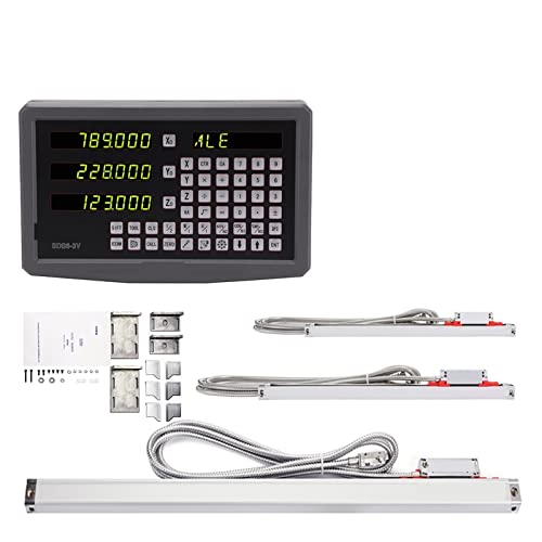 Metall 3-Achsen-DRO-Kits Digitalanzeige mit Linearskalen-Encoder-Sensor 70-1020 mm for Drehbank-Fräsbohren(KA3 KA5 KA5 SDS6-3V) von KJUEQ