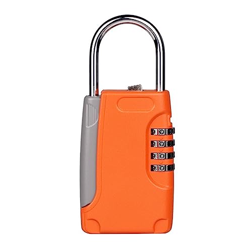 Mini-Schlüsselkasten mit Vorhängeschloss, mit Code, 4-stelliger Passwortkombination, sicheres Schloss mit Haken, Geheimbox aus Metall for die Sicherheit im Home Office(Noir) von KJUEQ
