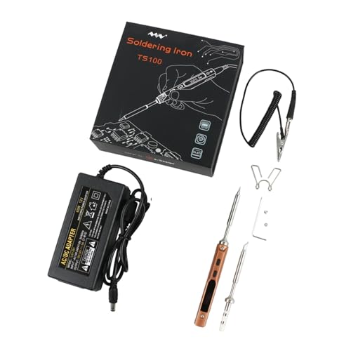 Mini TS100. Digitale elektrische USB Smart einstellbarer Lötkolbensatz 6 5W LCD. Programmierbar + Stromversorgung + 2 Löttipps(TS-D24 TS-BC2) von KJUEQ