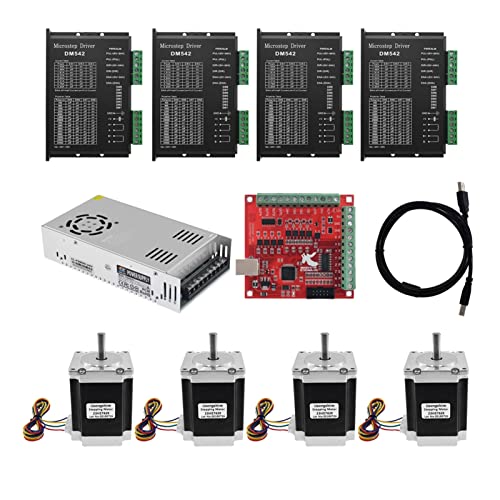 Motor Kit 2 3HS7628 Stepper Control Board 36 0W24V Netzteil DM542 Treiber for 3D -Drucker CNC Graviermaschine(6.35mm) von KJUEQ