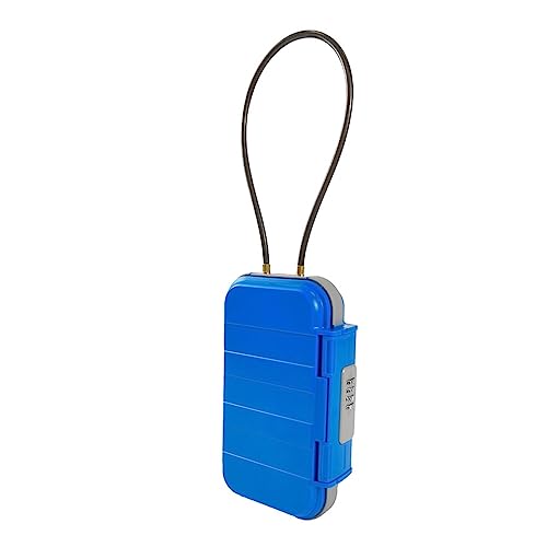 Safe Lock Box, Tragbarer Safe Case 4-stelliges Zahlenschloss Mit Seil Outdoor Camp Wandern Sport Fitnessstudio Sicherheitsaufbewahrung Schlüsselbox(Blue) von KJUEQ