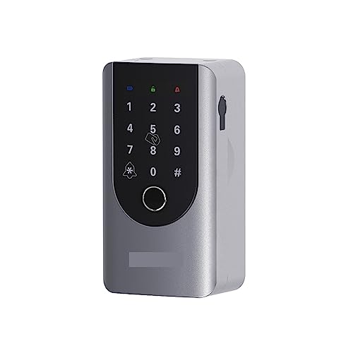 Schlüsselkasten for Hausschlüssel, intelligenter biometrischer Schlüsseltresor for den Außenbereich, wandmontiertes 4-stelliges Kombinationsschlüssel-Aufbewahrungsschloss(KR-KB150C-Grey) von KJUEQ