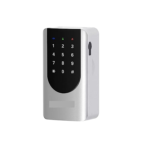 Schlüsselkasten for Hausschlüssel, intelligenter biometrischer Schlüsseltresor for den Außenbereich, wandmontiertes 4-stelliges Kombinationsschlüssel-Aufbewahrungsschloss(KR-KB150D-Silver) von KJUEQ