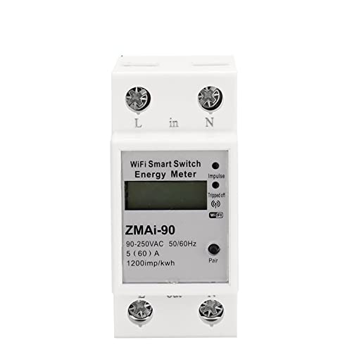 Smart Home Power Meter Wattmeter Energiezähler Spannungsrelais Stromverbrauchszähler Arbeit(1 Usage Meter WiFi) von KJUEQ