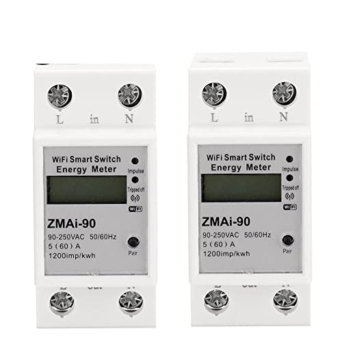 Smart Home Power Meter Wattmeter Energiezähler Spannungsrelais Stromverbrauchszähler Arbeit(2 Usage Meter WiFi) von KJUEQ