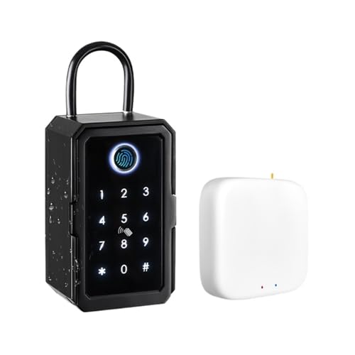 Smart Key Lock Box TTLOCK/Tuya Finrprint Safes IP65 Wasserdichte Passwort Telefon Steuerung Wand Halterung Schlüssel Safe Larung Lock Box(Tuya with gateway) von KJUEQ