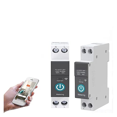 TUYA mit Metering Smart Circuit Breaker 1P 63A DIN-Schiene for Smart Home Wireless Remote Control Switch von APP(63A) von KJUEQ
