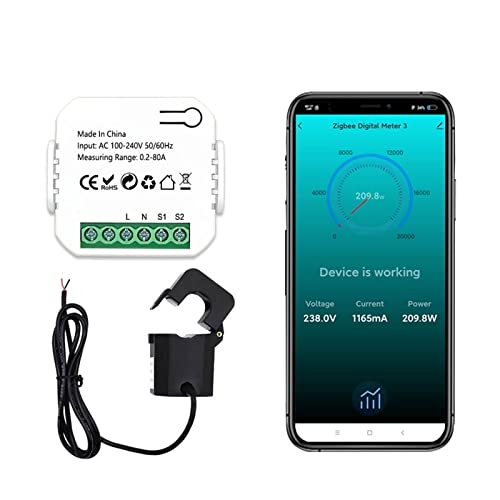 Tuya ZigBee Energiezähler 80A mit Stromwandlerklemme KWh Leistungsmonitor Elektrizitätsstatistik 50/60Hz Tuya ZigBee Energiezähler 80A mit Stromwandlerklemme KWh Leistungsmonitor Elektrizitätsstatistik 50/60Hz von KJUEQ