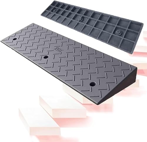 Gummi-Schwellenrampe Bordsteinrampe aus Gummi, Rollstuhl-Übergangsrampe, Schwellenrampe, Anti-Rutsch-Rampe, Trittpolster(100 * 30 * 8cm/39 * 12 * 3.1in) von KJoBDwz