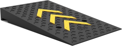 Gummi-Schwellenrampe Gummi-Schwellenrampe. Gehweg- und Bordsteinrampe, geeignet for Rasenmäher, Rollstühle und Haustiere.(13 cm/5 inch) von KJoBDwz