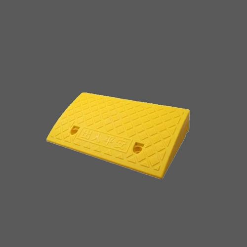 Gummi-Schwellenrampe Kunststoff-Rampenbretter for Rollstühle, Einfahrten, Scooter und Treppen mit Rutschfester Oberfläche for einfachen Zugang(Giallo,50 * 27 * 11cm/20 * 11 * 4.3in) von KJoBDwz