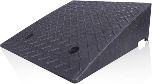 Gummi-Schwellenrampe Schwellenrampe, frei verschiebbare und kombinierbare Bordsteinrampe, Gummi-Kunststoff-Material, rutschfeste strukturierte Oberfläche(50x50x19cm) von KJoBDwz