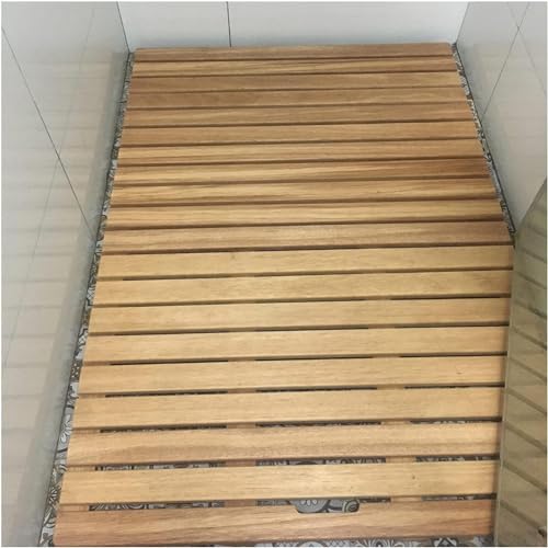 KJoBDwz Duschmatte aus Holz, Duckboard, rutschfeste Bodenmatte, Mehrzweck-Ablaufbrett, individuelle Größe (70 x 100 cm) von KJoBDwz