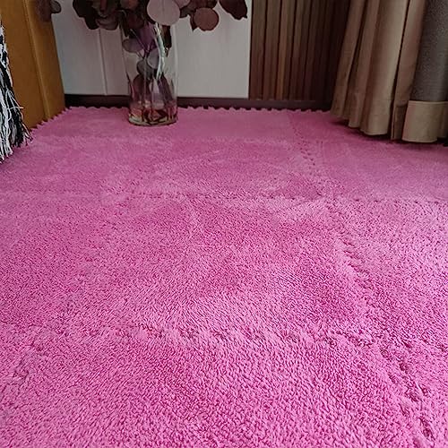 KJoBDwz Ineinandergreifender Teppich, 18-teilig, ineinandergreifende Schaumstoff-Bodenmatte, Plüschschaum-Bodenmatte, rutschfeste Mehrzweck-Weiche, ineinandergreifende Bodenmatte, Klettermatte von KJoBDwz