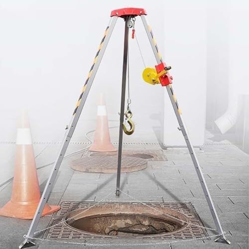 KJoBDwz Rettungsstativ, Notfall-Stativ, Multifunktions-Stativ, Rettungssystem, Hebevorrichtung (544 kg Seilwinde, 20 m) von KJoBDwz