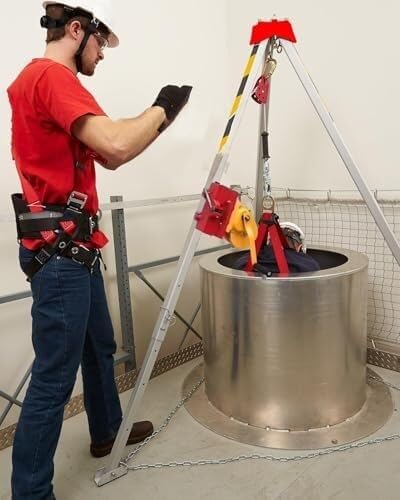 KJoBDwz Rettungsstativ mit Seilwinde und Fallschutz (544 kg Seilwinde + Fallschutz) von KJoBDwz