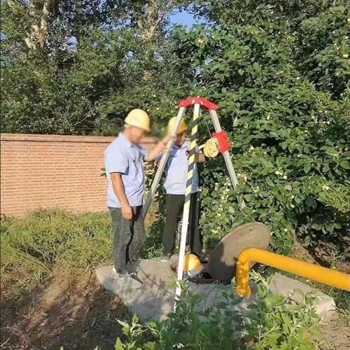 KJoBDwz Rettungsstativ mit beengtem Raum, Hebewinde, Abwasserstativ für Brunnen/Kanalisation (544 kg Seilwinde + Sicherheitsgurt) von KJoBDwz