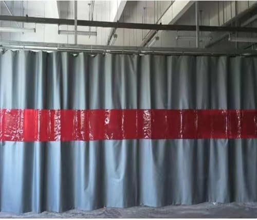 KJoBDwz Schweißabschirmungen mit gerader Schiene, industrielle Trennwand, feuerfester Vorhang, flammhemmend – silikonbeschichtete Decke(2x2.5 m/6.6x8.3 ft) von KJoBDwz
