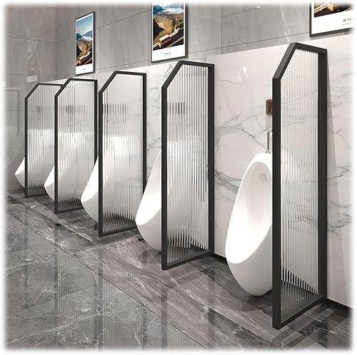 KJoBDwz Sichtschutzwand, an der Wand montierte Trennwand for öffentliche Toiletten, Trennwand for Urinale aus gehärtetem Glas(Black-a) von KJoBDwz