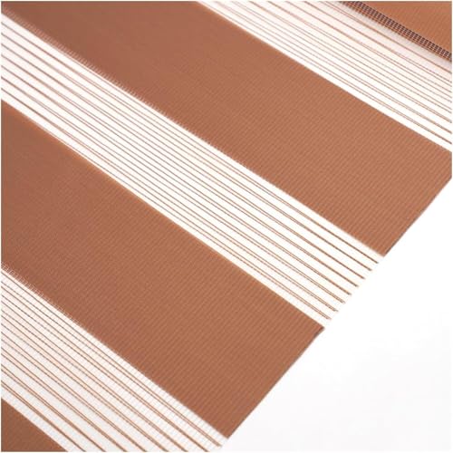 KJoBDwz Zebra-Stoffrollo Transluzent Gestreifte Jalousien, Sichtschutz-Lichtkontrolljalousien for Tag und Nacht for Büro-Badezimmer(Brown,150x200cm) von KJoBDwz