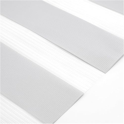 KJoBDwz Zebra-Stoffrollo Transluzent Gestreifte Jalousien, Sichtschutz-Lichtkontrolljalousien for Tag und Nacht for Büro-Badezimmer(Grigio,130x200cm) von KJoBDwz