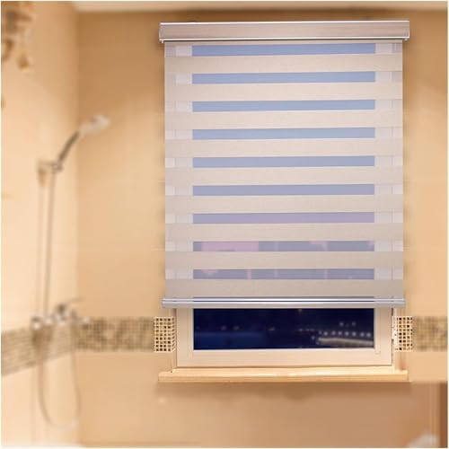 KJoBDwz Zebra-Stoffrollo Transluzent Zebra-Rollos, wasserdichte Badezimmer-Rollos, durchsichtige Raumverdunkelung oder Thermovorhang for Privatsphäre(120x120cm) von KJoBDwz