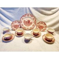 Auswahl An Vintage Johnson Brothers Red Willow Ware Transfer China von KJsHandmade