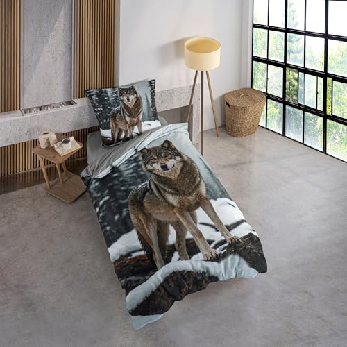 KK SHOPPING Versandhandel Klaus Kolodzie Bettwäsche Set mit Wolf 135 x 200 cm, 100% Baumwolle KK SHOPPING Versandhandel Klaus Kolodzie Bettwäsche Set mit Wolf 135 x 200 cm, 100% Baumwolle von KK SHOPPING Versandhandel Klaus Kolodzie