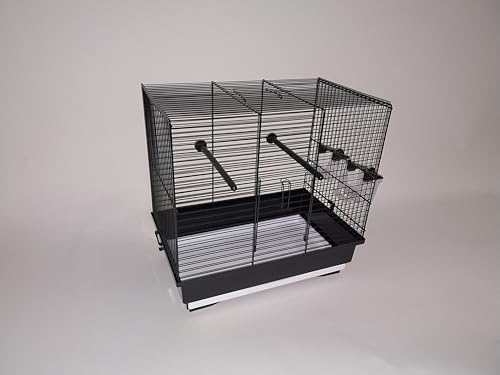 Vogelkäfig Vogelheim Vogelbauer, 40 x 25,5 x 38,5 cm, Schwarz von KK SHOPPING Versandhandel Klaus Kolodzie