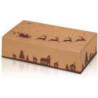 Kk Verpackungen - 25 x Präsentkarton für 2 Flaschen 360x180x90 mm Kraftpapier Weihnachten Natur Braun - Natur, Braun von KK VERPACKUNGEN
