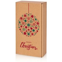 25 x Präsentkarton für 2 Flaschen 360x180x90 mm Kraftpapier Weihnachten Natur Rot Grün - Rot, Bordeaux, Grün, Natur von KK VERPACKUNGEN
