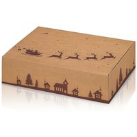 Kk Verpackungen - 25 x Präsentkarton für 3 Flaschen 360x250x90 mm Kraftpapier Weihnachten Natur Braun - Natur, Braun von KK VERPACKUNGEN