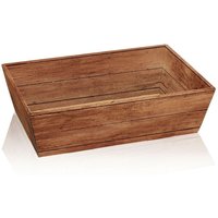 25 x Präsentkorb Geschenkkorb 330x190x110 mm Holzoptik Braun von KK VERPACKUNGEN