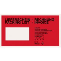 4000 rote Begleitpapier Taschen Lieferscheintaschen din lang Lieferscheinhüllen - Rot von KK VERPACKUNGEN