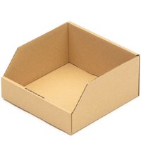 50 Regalkartons 200 x 200 x 100 mm Sortierboxen Lagerboxen Aufbewahrung Wellpappe - Braun von KK VERPACKUNGEN