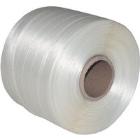 Kk Verpackungen - 1 Rolle 19 mm 250 m 550 kg Ballenpresse Textil Band Umreifungsband Polyesterband - Weiß von KK VERPACKUNGEN