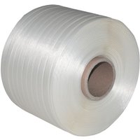 16 Rollen 13 mm 500 m 375 kg Ballenpresse Textil Band Umreifungsband Polyesterba - Weiß von KK VERPACKUNGEN