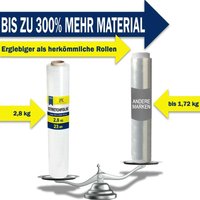 Kk Verpackungen - 2 Rollen Stretchfolie 500mm x 300m 23 my WickelFolie - Transparent von KK VERPACKUNGEN