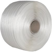 2 Rollen Umreifungsband Textil gewebt hd 19 mm 400 m 975 kg Band Textilband Kern - Weiß von KK VERPACKUNGEN