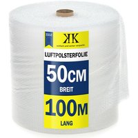 Kk Verpackungen - 2 x luftpolsterfolie 0,5m x 100m = 100m² - Noppenfolie frei haus - Transparent von KK VERPACKUNGEN